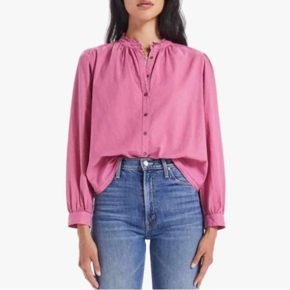 Xirena Halsey Button Down Shirt Blouse Large in Deep Rose